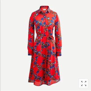 J CREW A- Line shirt dress in lattice floral